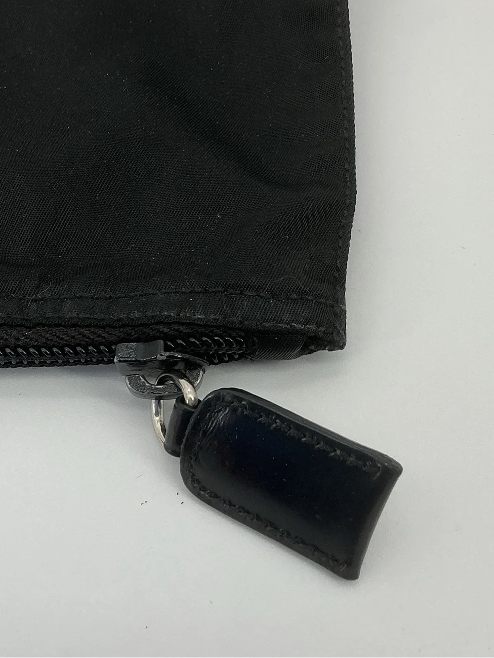 Prada Tessuto Nylon Zip Pouch Cosmetic Case Black Authentic COA